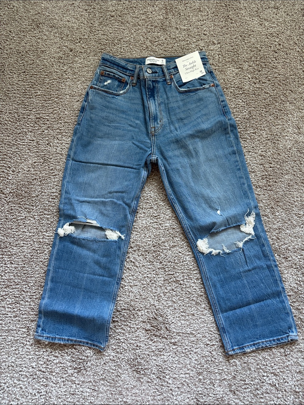 Abercrombie High Rise Ankle Straight 28 xshort